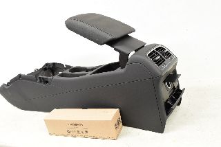 Audi Q5 8R 13- Center console panel cover + armrest LEATHER black ORIGINAL SET