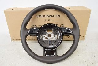 Audi A5 8T 12- Steering wheel leather sports steering wheel multifunction Tiptronic moor brown INW NEW