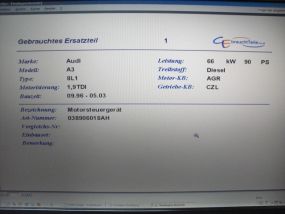 Audi A3 8L 96-03 engine control unit computer diesel